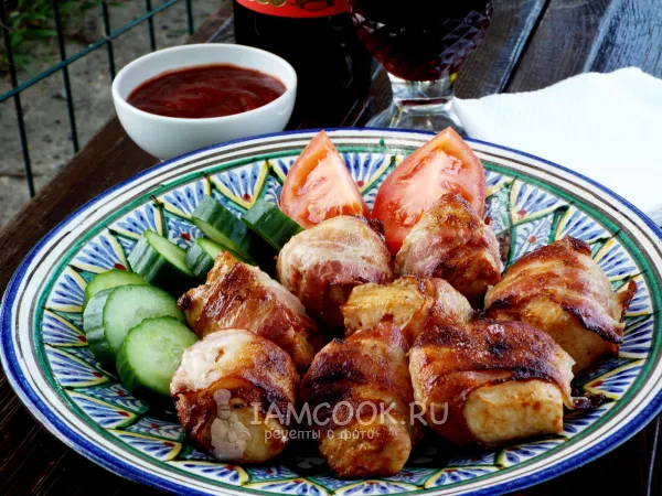 Фото блюда: Куриный шашлык в беконе