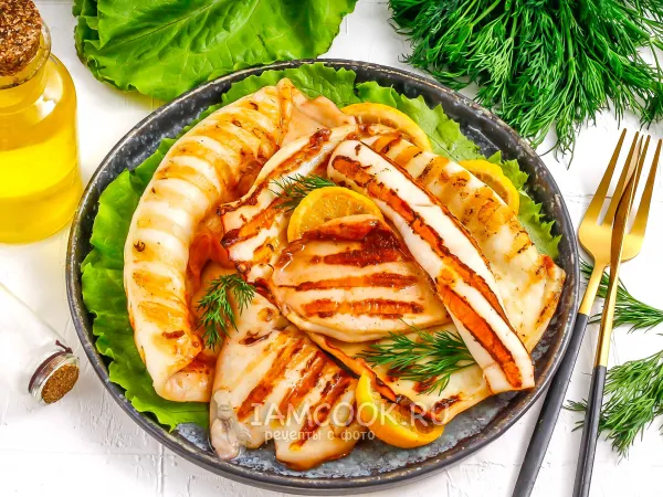 Фото блюда: Кальмары на электрогриле