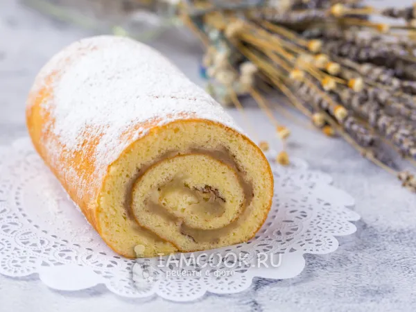 Фото блюда: Рулет «Шарлотка» с яблоками