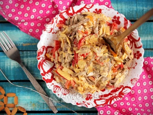 Фото блюда: Салат с курицей и перцем