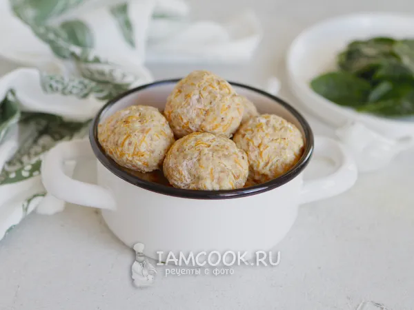 Фото блюда: Куриные котлеты с тыквой на пару