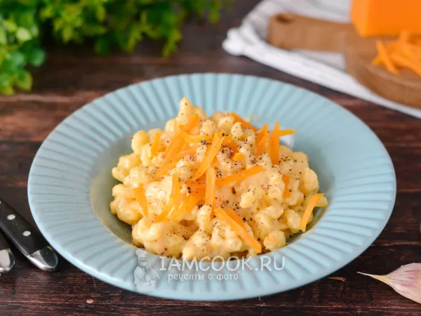 Фото блюда: Макароны с сыром чеддер