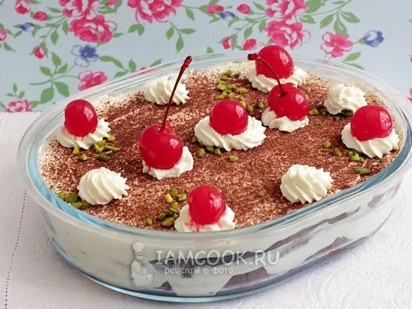 Фото блюда: Тирамису на шоколадном бисквите без яиц