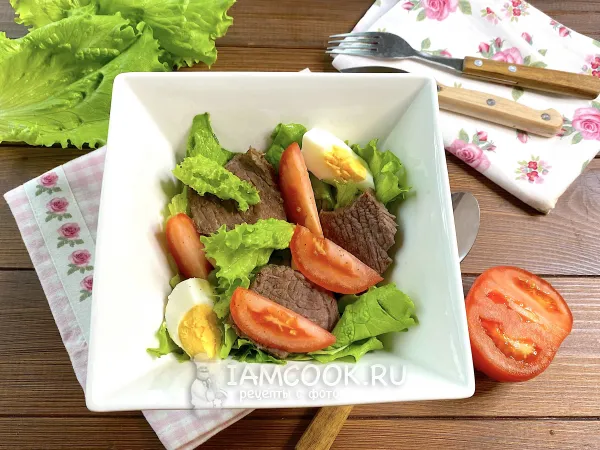 Фото блюда: Диетический салат с говядиной (ПП)