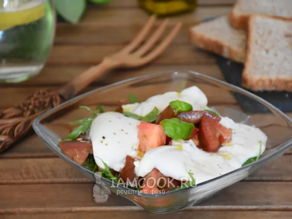 Фото блюда: Салат с рукколой и сыром буррата