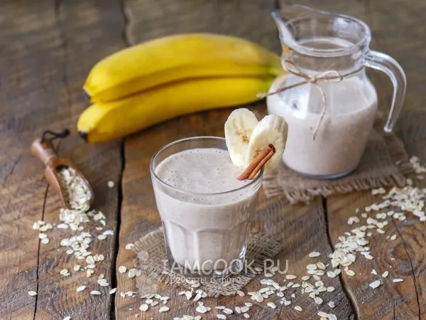 Фото блюда: Смузи с овсянкой и бананом