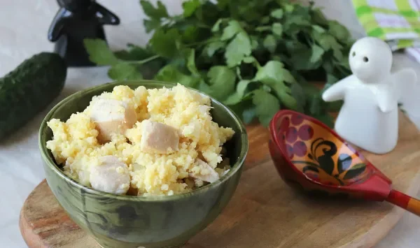 Фото блюда: Пшенная каша с курицей в мультиварке