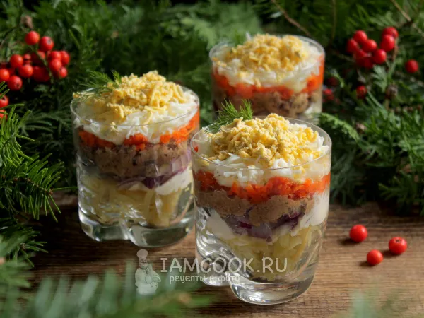 Фото блюда: Салат «Нежность» с печенью трески