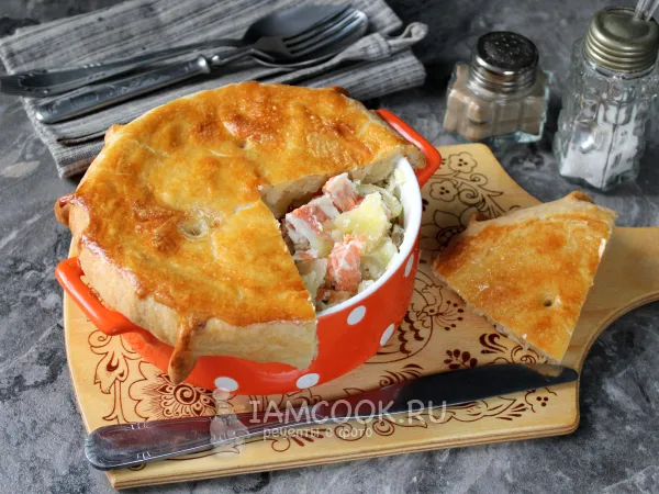 Фото блюда: Рыба под «шапкой», запеченная в духовке