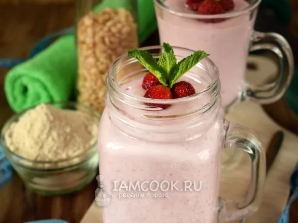 Фото блюда: Протеиновый коктейль с творогом и кедровой мукой