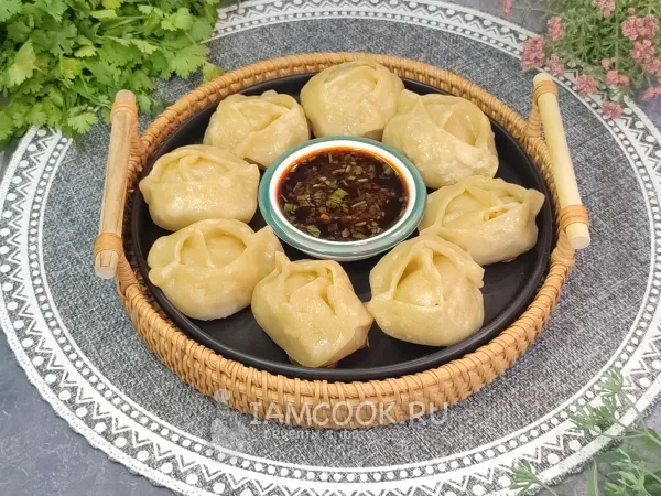 Фото блюда: Манты на сковороде с картошкой