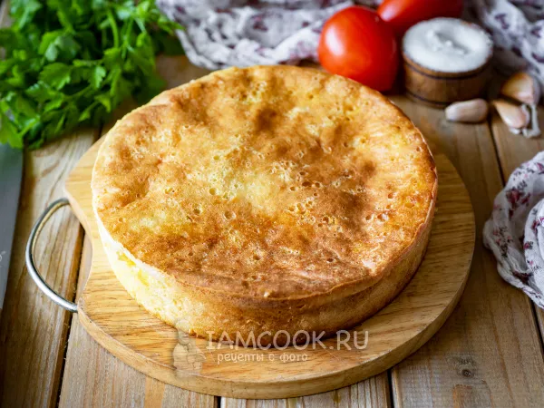 Фото блюда: Заливной пирог с капустой в аэрогриле