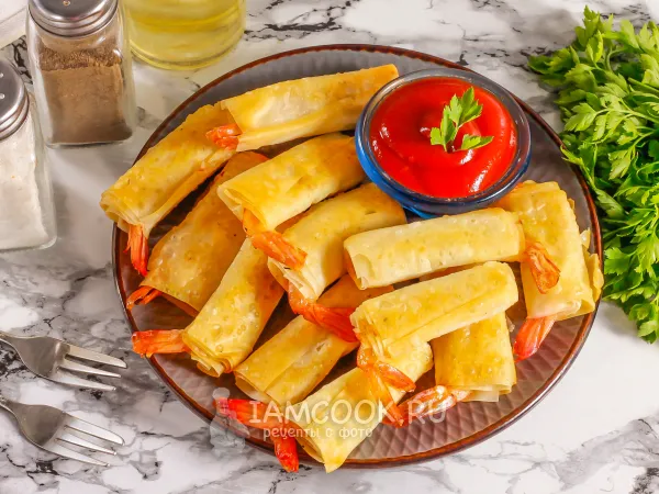 Фото блюда: Креветки в тесте фило