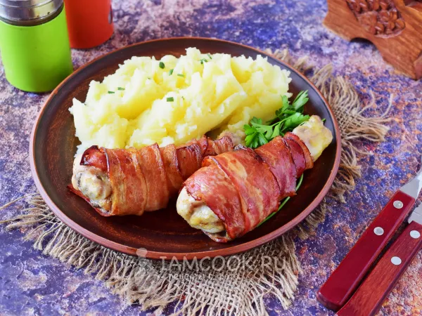 Фото блюда: Куриные голени в беконе в духовке