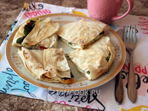 Фото блюда: Яичница в лаваше в мультиварке