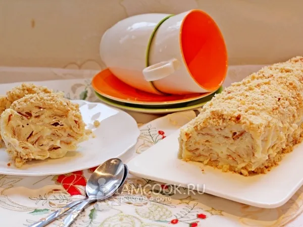 Фото блюда: Торт «Полено» из слоеного теста