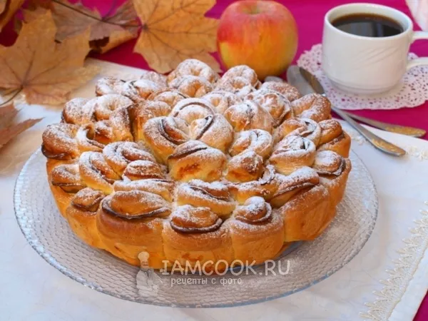 Фото блюда: Пирог с яблоками «Хризантема»