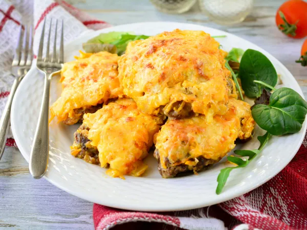 Фото блюда: Говяжья печень с сыром в духовке