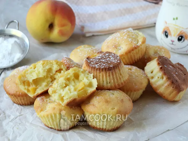 Фото блюда: Кексы с персиками
