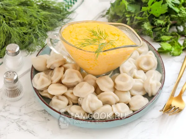 Фото блюда: Сырный соус для пельменей