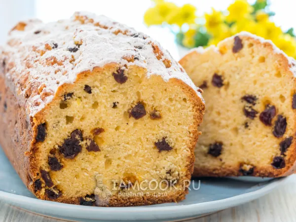 Фото блюда: Творожный кекс с изюмом