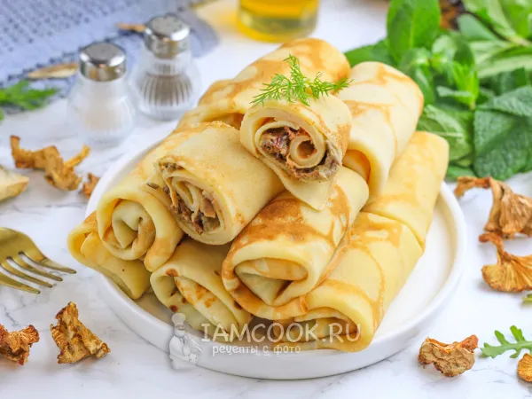 Фото блюда: Блины с сушеными грибами