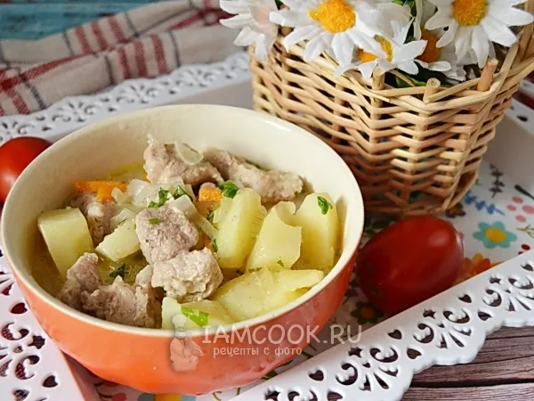 Фото блюда: Свинина с картошкой в сметане в духовке