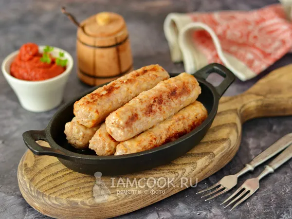 Фото блюда: Купаты из индейки на сковороде