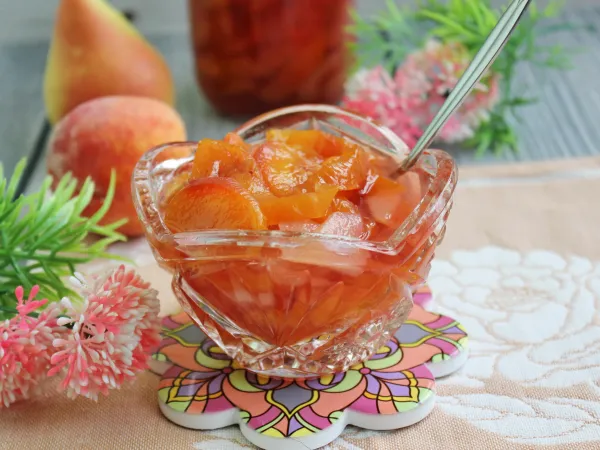 Фото блюда: Варенье из персиков и груш на зиму