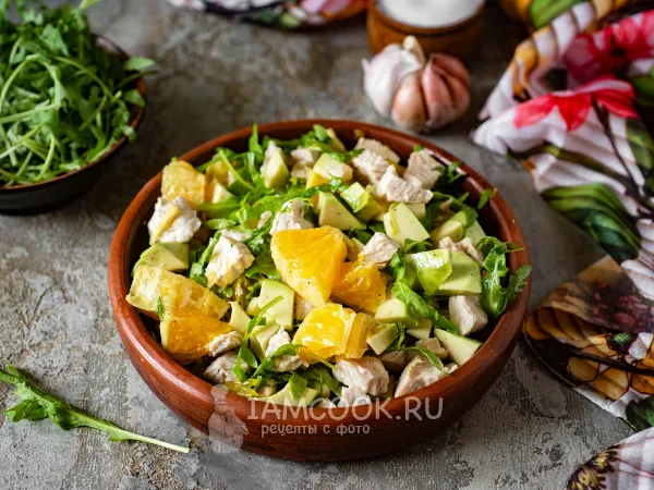 Фото блюда: Салат с индейкой и апельсином