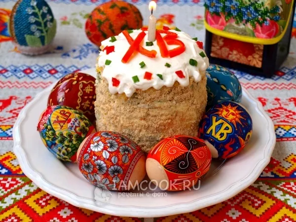 Фото блюда: Салат «Пасхальный кулич»