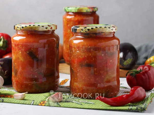 Фото блюда: Салат «Манжо» из баклажанов на зиму