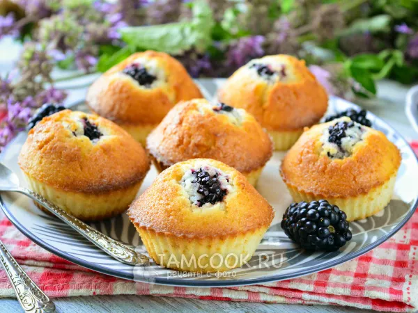 Фото блюда: Кексы с ежевикой