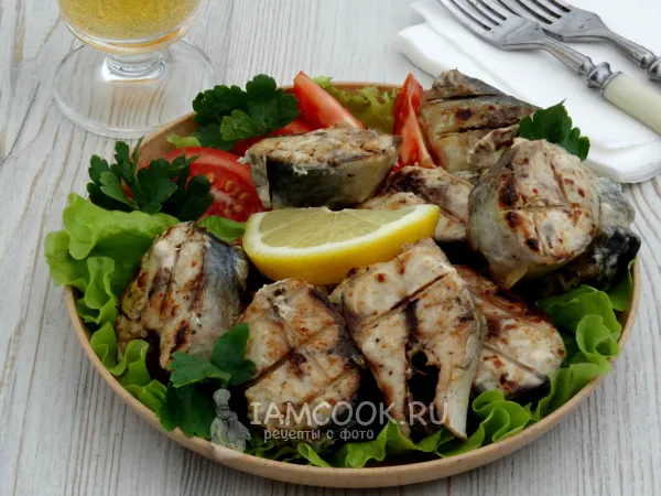 Фото блюда: Скумбрия с горчицей на мангале