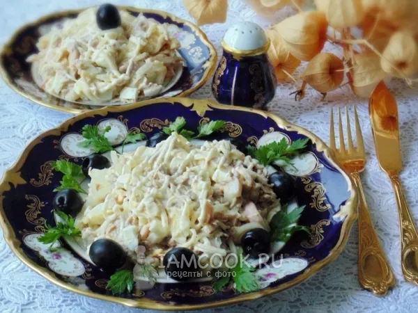 Фото блюда: Салат с индейкой и кальмарами