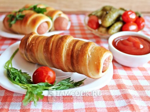 Фото блюда: Сосиски в тесте без дрожжей