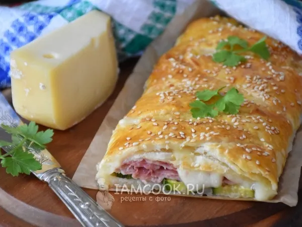Фото блюда: Рулет с ветчиной и сыром