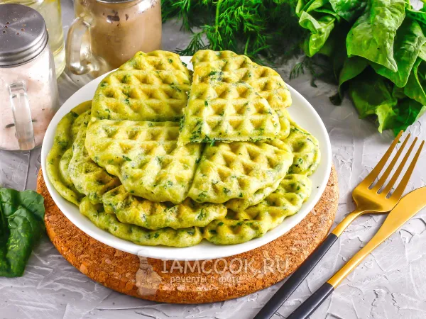 Фото блюда: Вафли со шпинатом