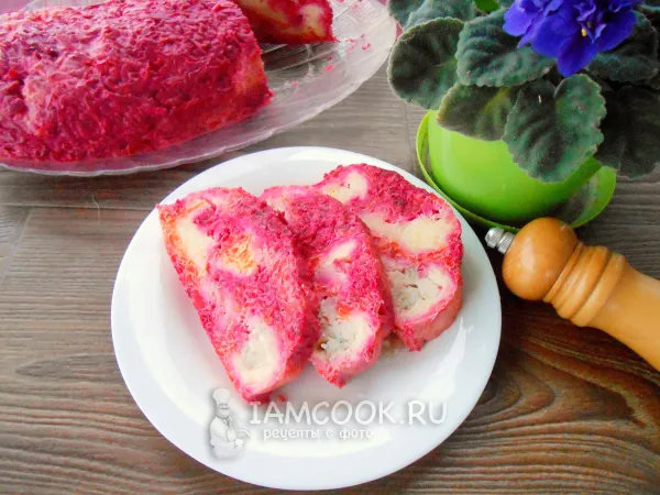 Фото блюда: Селедка под шубой рулетом (с желатином)