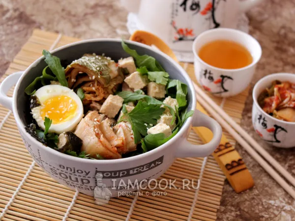 Фото блюда: Кимчи рамен (азиатский суп)