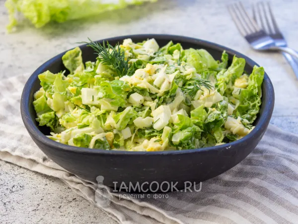 Фото блюда: Салат из пекинской капусты с сыром и яйцом