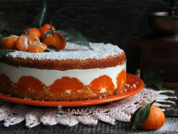 Фото блюда: Муссовый торт с мандаринами и творогом
