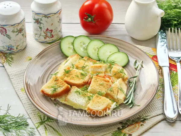 Фото блюда: Яичница с гренками