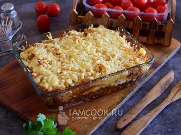 Фото блюда: Запеканка с макаронами и свининой