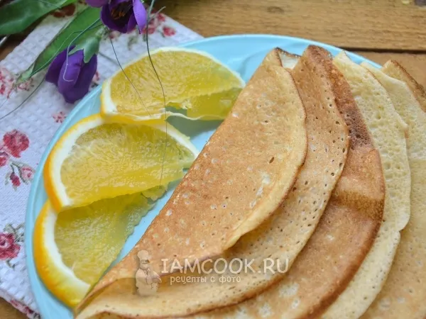 Фото блюда: Блины на сыворотке с апельсином