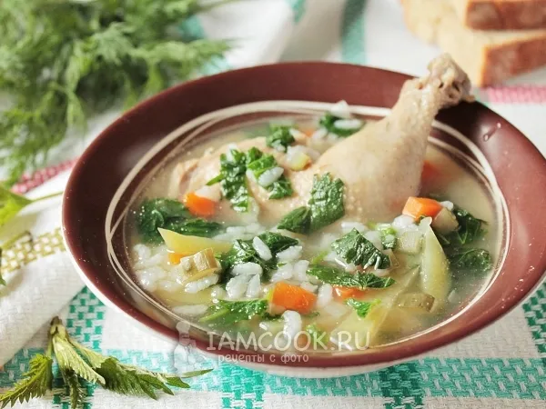 Фото блюда: Рассольник с рисом и крапивой