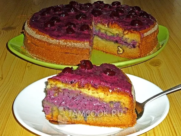 Фото блюда: Торт «Стаканник» с черничным кремом