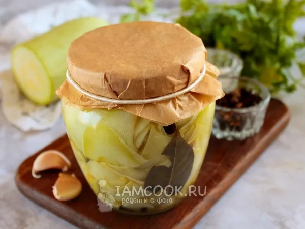 Фото блюда: Маринованные кабачки слайсами на зиму