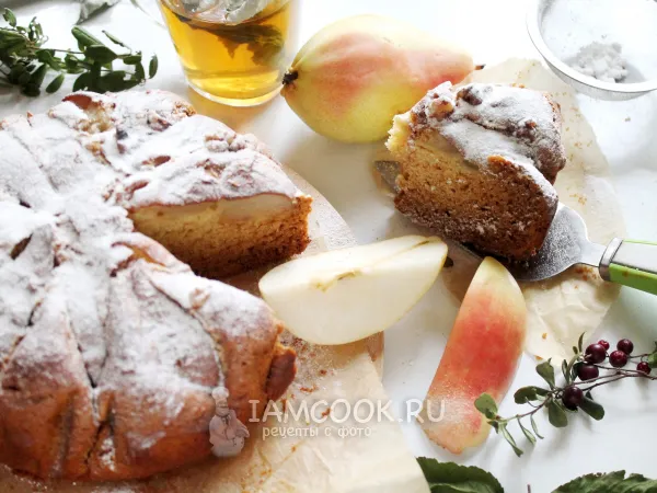 Фото блюда: Постный пирог с грушами