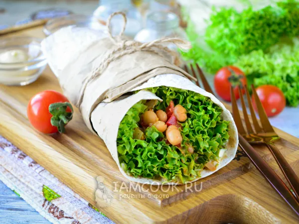 Фото блюда: Шаурма с фасолью